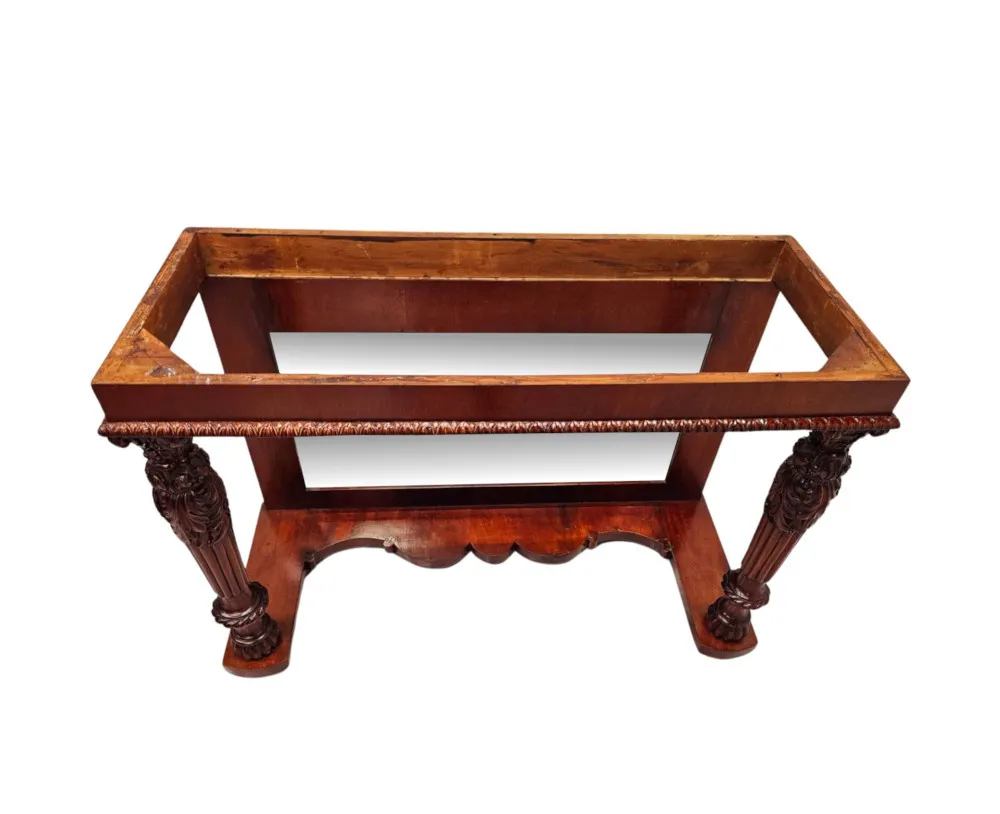 A Stunning 19th Century Marble Top Mirror Back Console Table