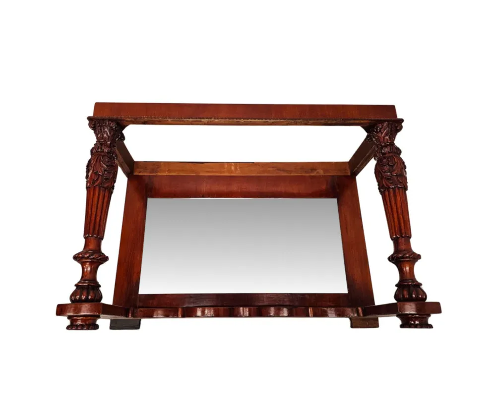 A Stunning 19th Century Marble Top Mirror Back Console Table