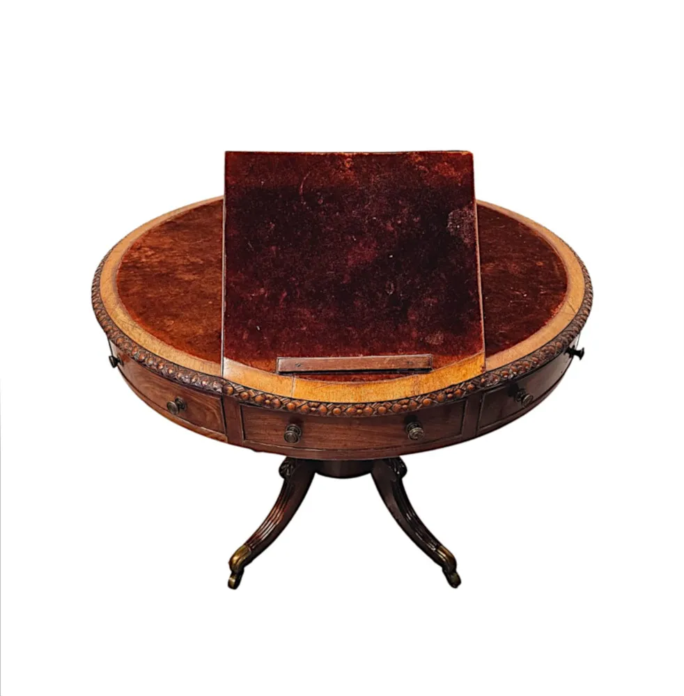A Very Rare Early 19th Century Regency Revolving Drum Library Centre Table 