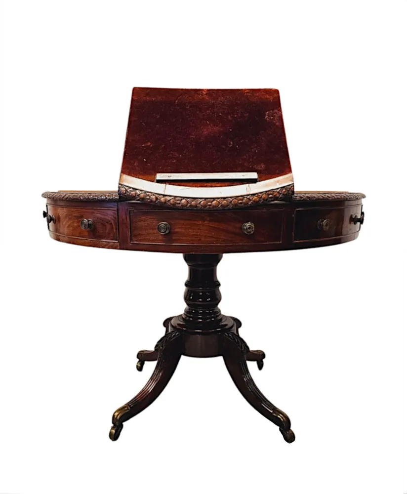 A Very Rare Early 19th Century Regency Revolving Drum Library Centre Table 