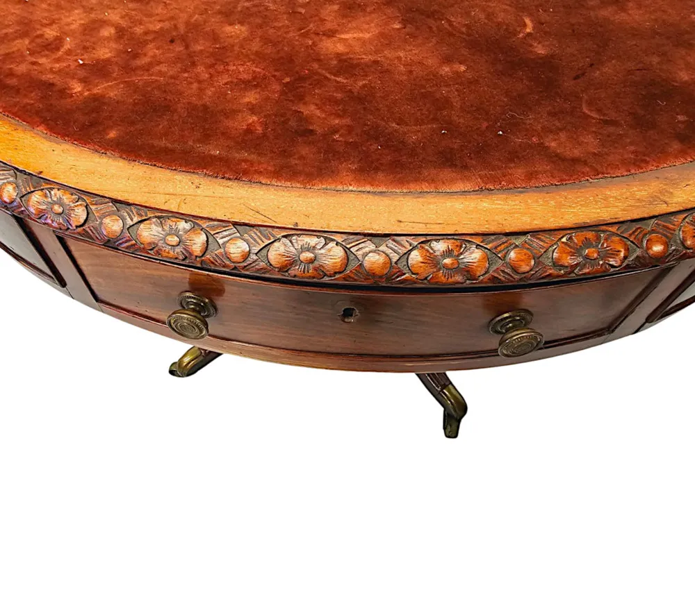 A Very Rare Early 19th Century Regency Revolving Drum Library Centre Table 