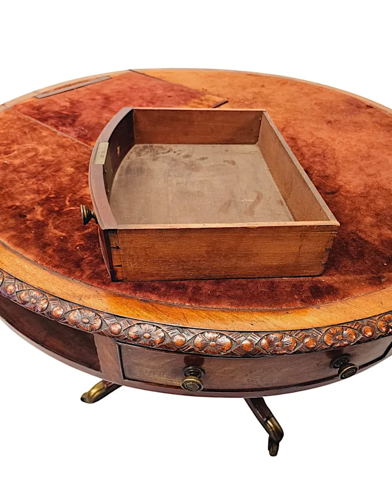 A Very Rare Early 19th Century Regency Revolving Drum Library Centre Table 