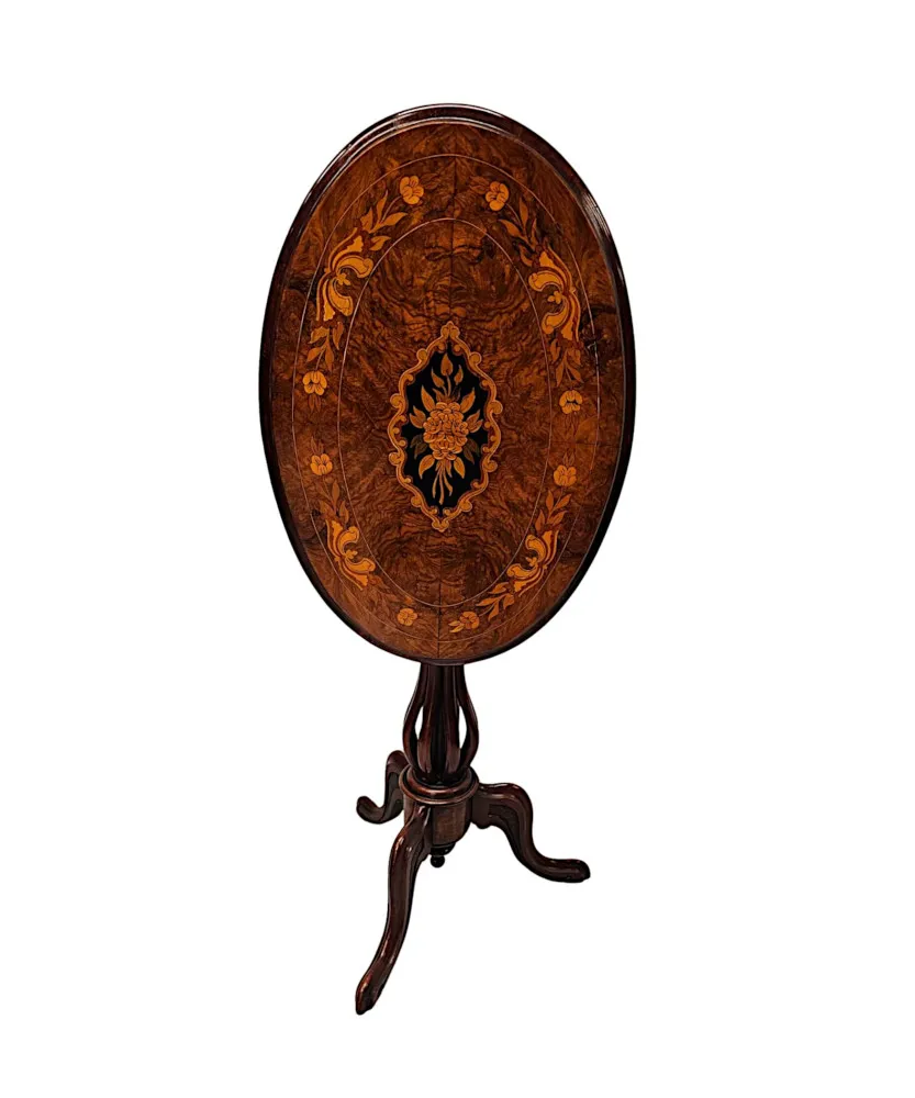 A Stunning 19th Century Marquetry Inlaid Flip Top Occasional or Lamp table