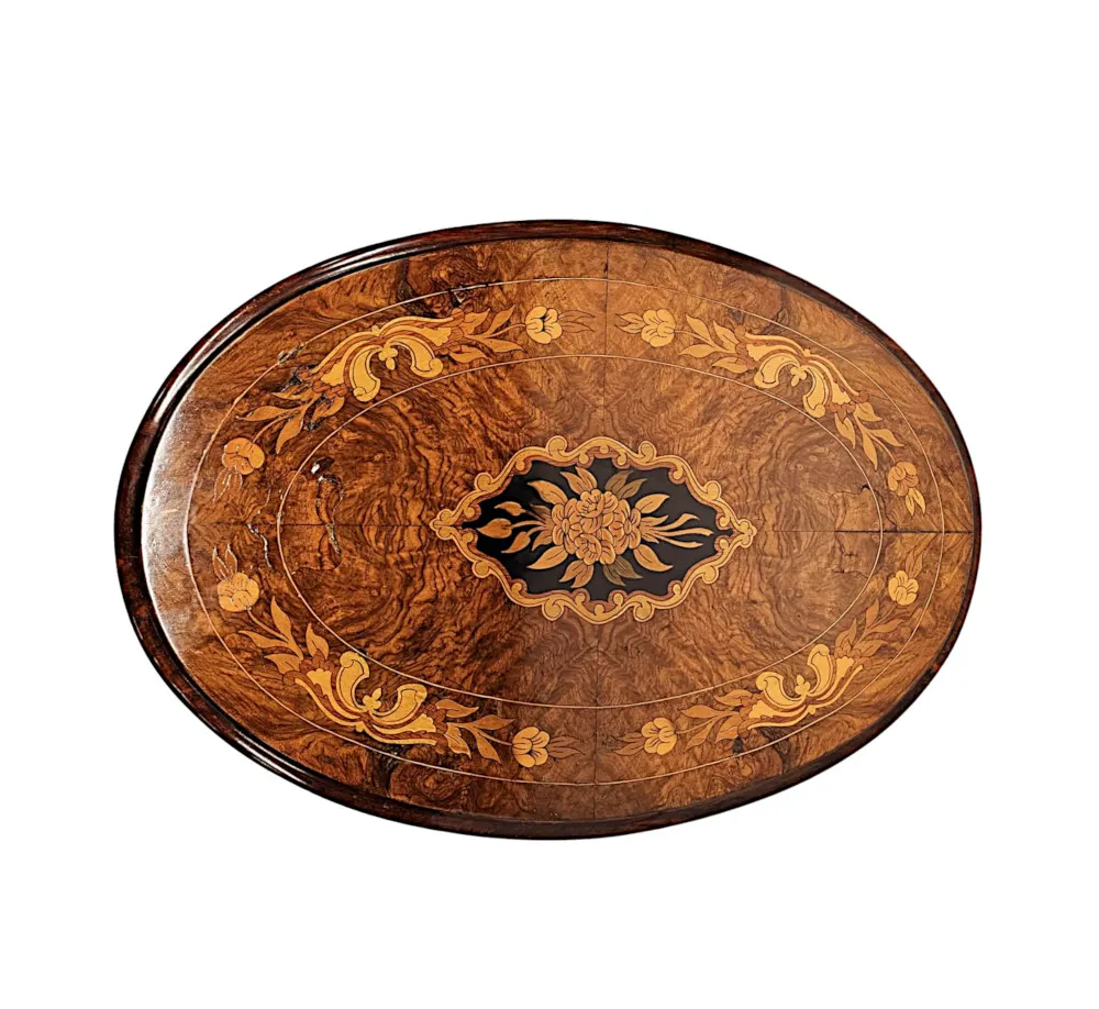 A Stunning 19th Century Marquetry Inlaid Flip Top Occasional or Lamp table