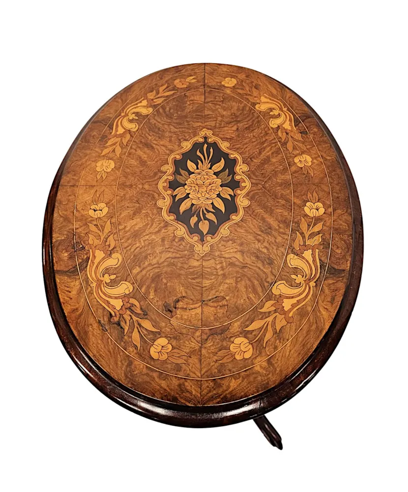 A Stunning 19th Century Marquetry Inlaid Flip Top Occasional or Lamp table