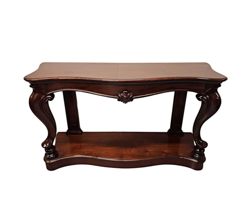 A Very Rare Pair of 19th Century Cabriole Leg Console Tables