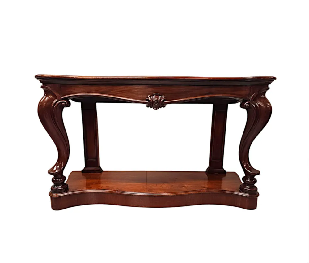  A Very Rare Pair of 19th Century Cabriole Leg Console Tables