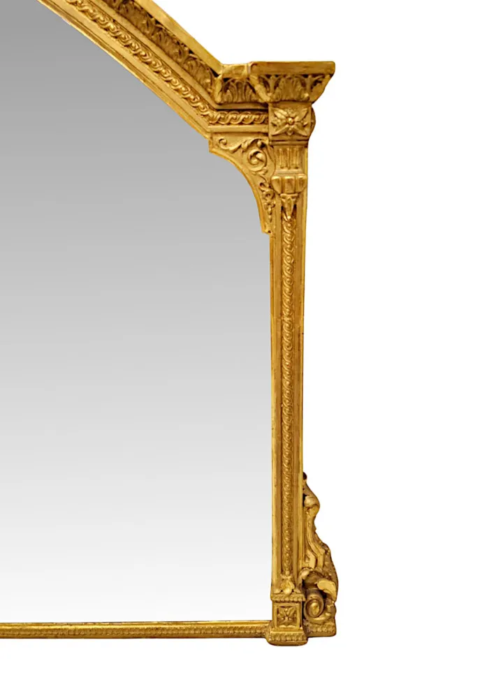  A Stunning 19th Century Large Giltwood Overmantel Mirror