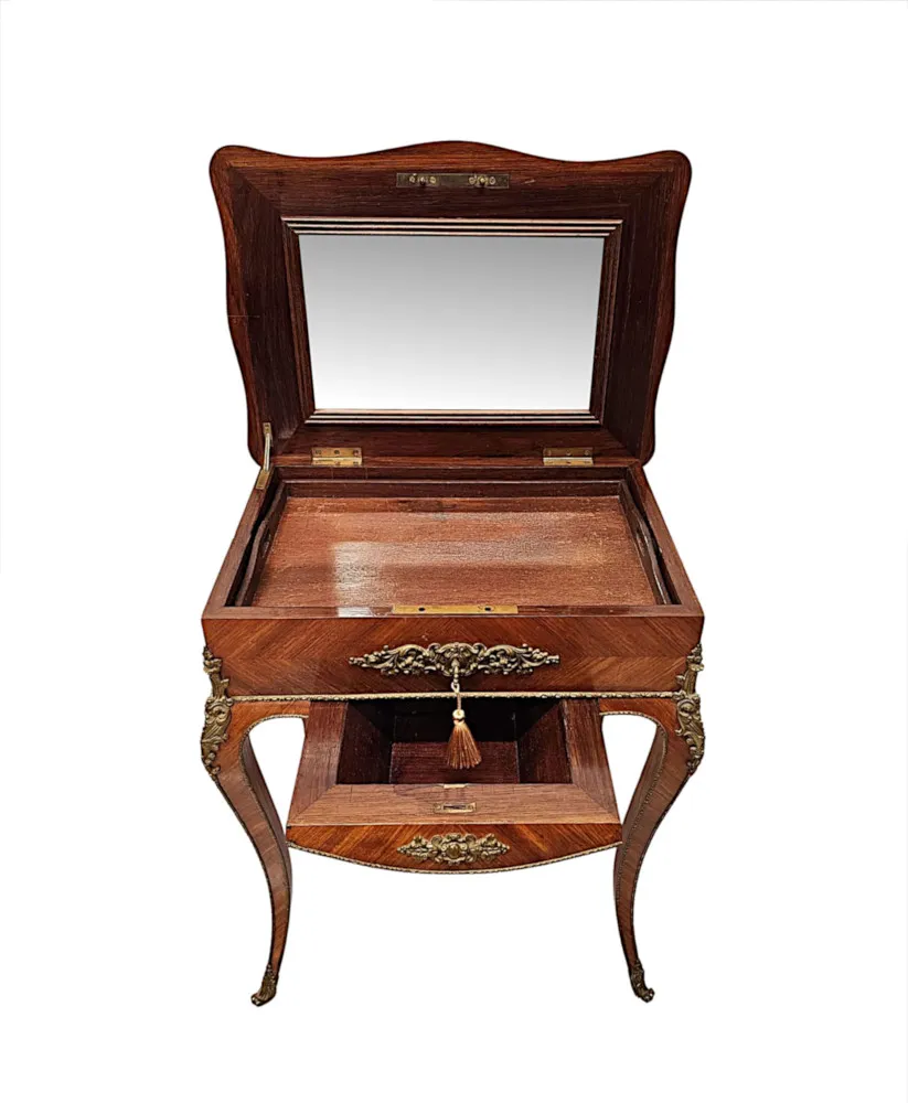 A Very Fine 19th Century Ormolu Mounted Side Table or Ladies Work Box 