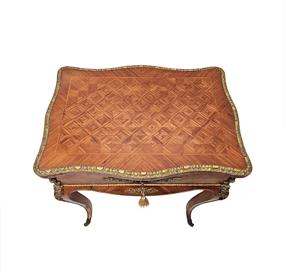 A Very Fine 19th Century Ormolu Mounted Side Table or Ladies Work Box 