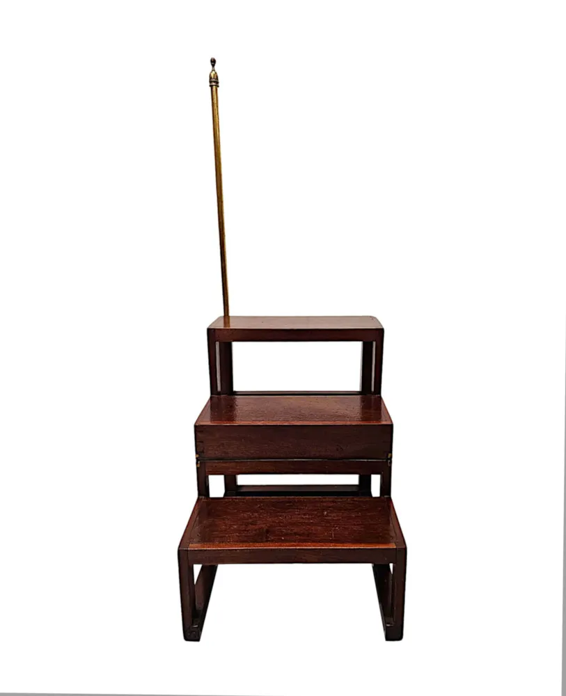  A Very Rare Early 19th Century Metamorphic Library Steps That Converts To A Footstool