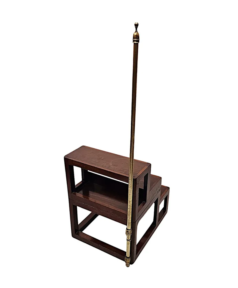  A Very Rare Early 19th Century Metamorphic Library Steps That Converts To A Footstool