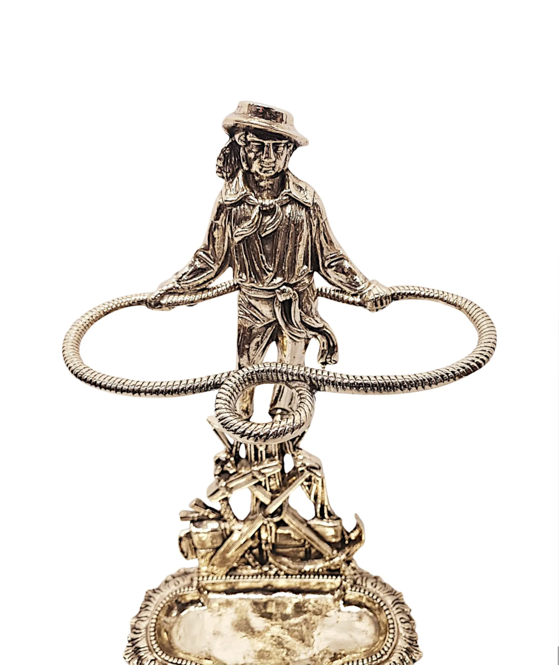 A Gorgeous Mid 20th Century Polished Brass Nautical Stick or Umbrella Stand