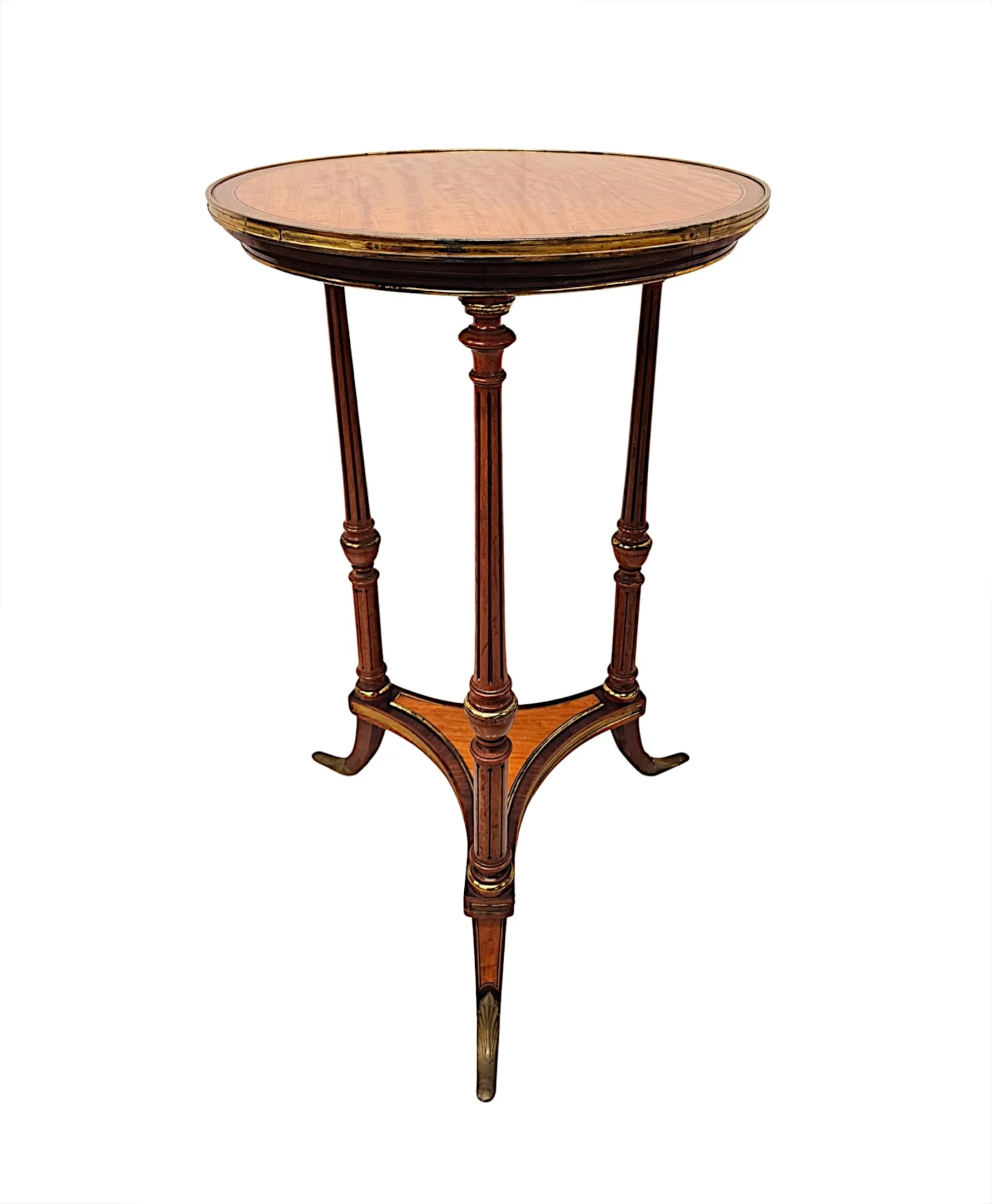 A Very Rare Edwardian Inlaid Occasional or Wine Table with Brass Fittings
