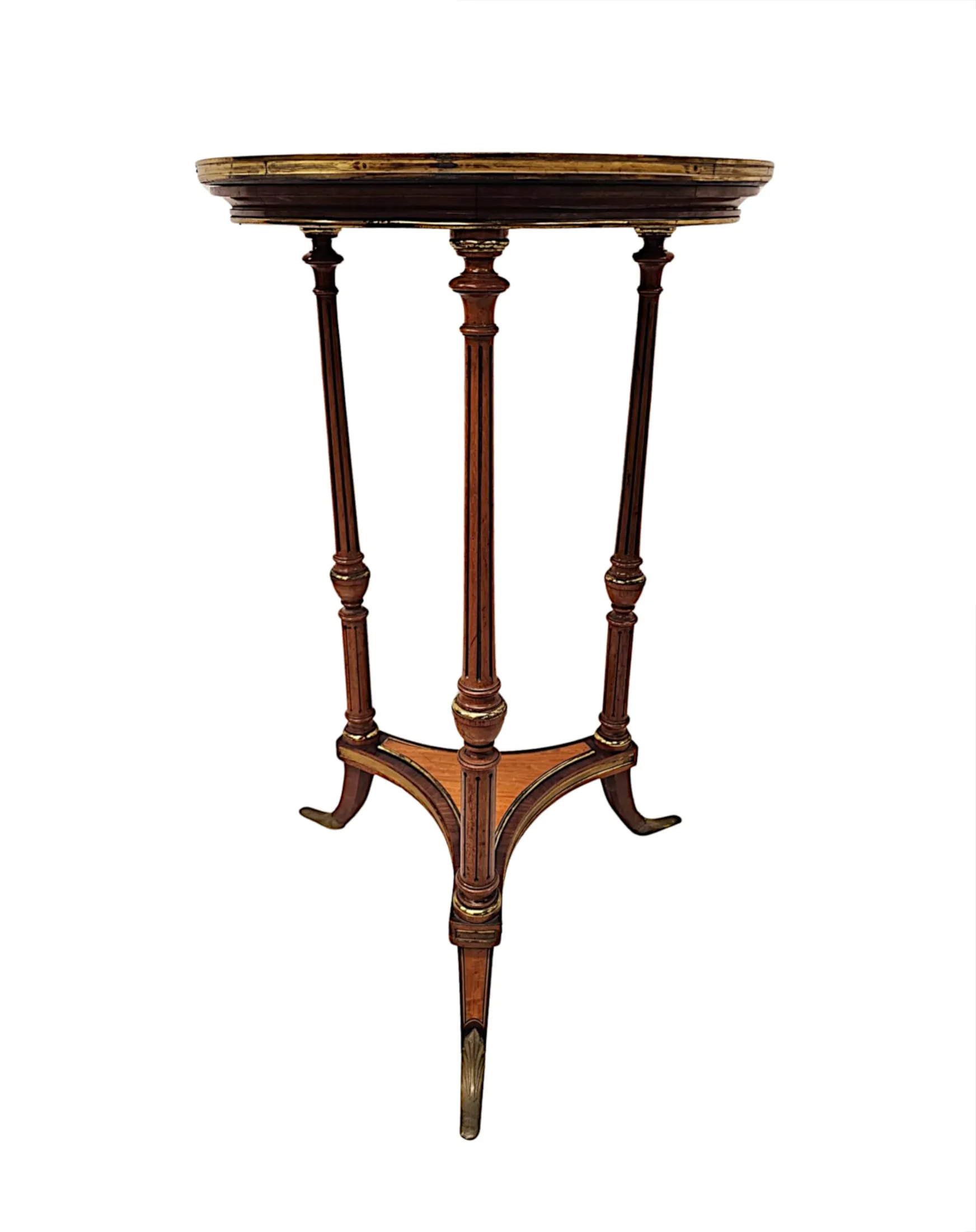 A Very Rare Edwardian Inlaid Occasional or Wine Table with Brass Fittings