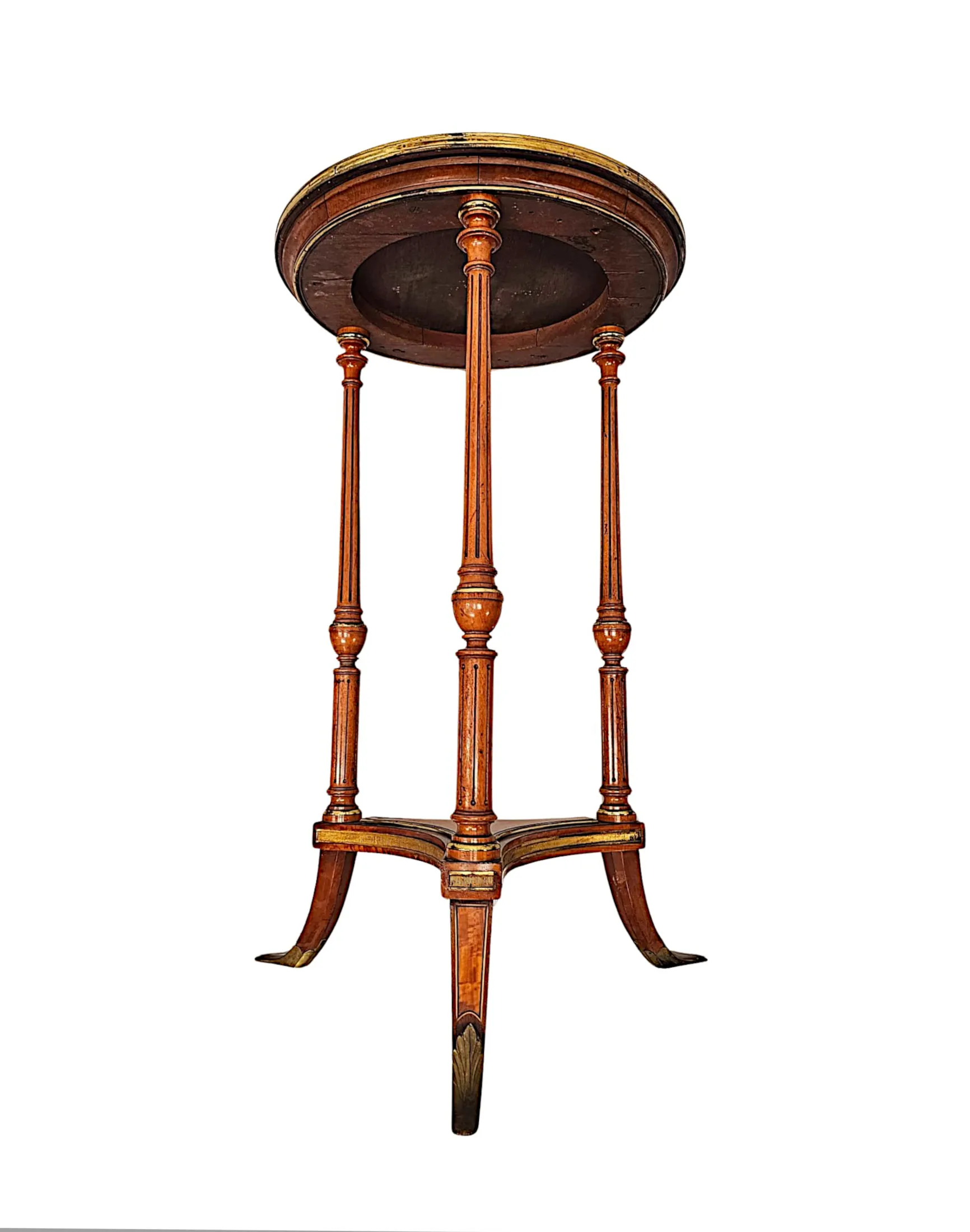 A Very Rare Edwardian Inlaid Occasional or Wine Table with Brass Fittings