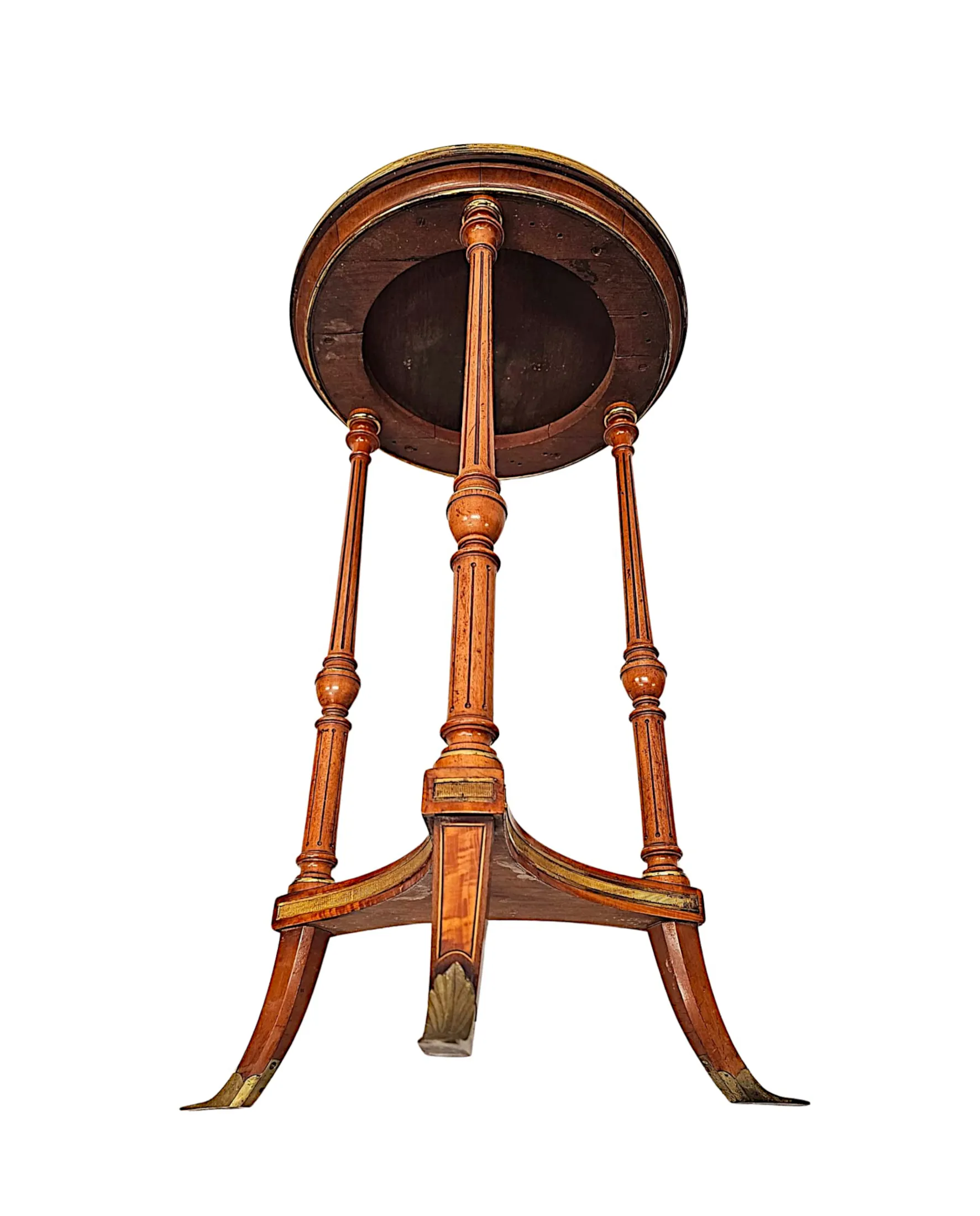 A Very Rare Edwardian Inlaid Occasional or Wine Table with Brass Fittings