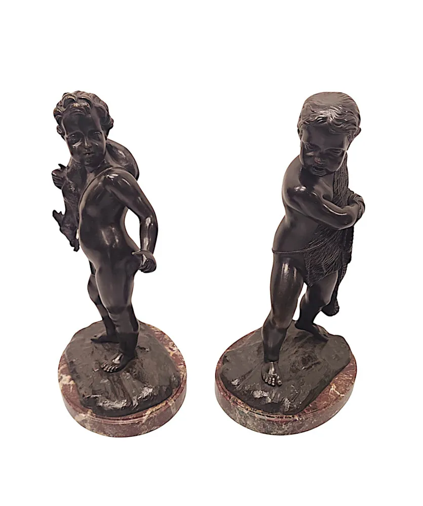 A Fabulous Pair of 19th Century Bronze Figural Sculptures