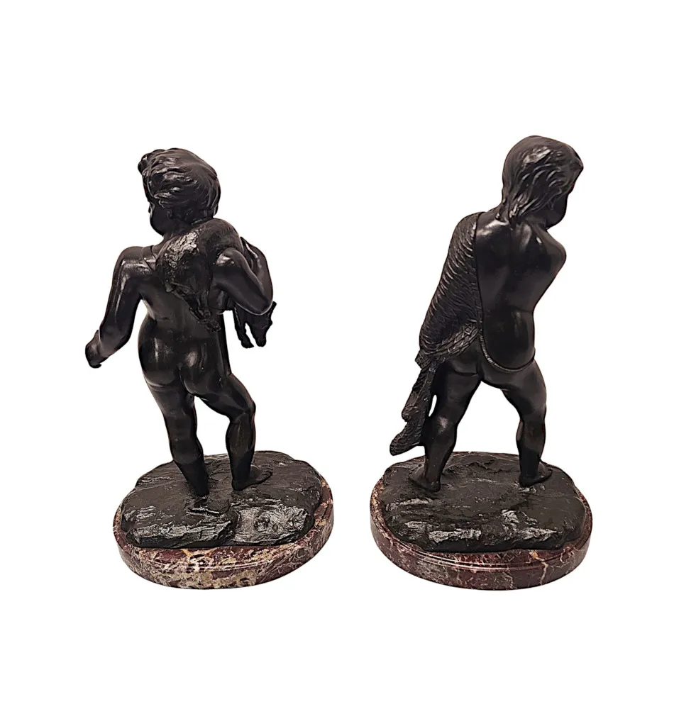A Fabulous Pair of 19th Century Bronze Figural Sculptures