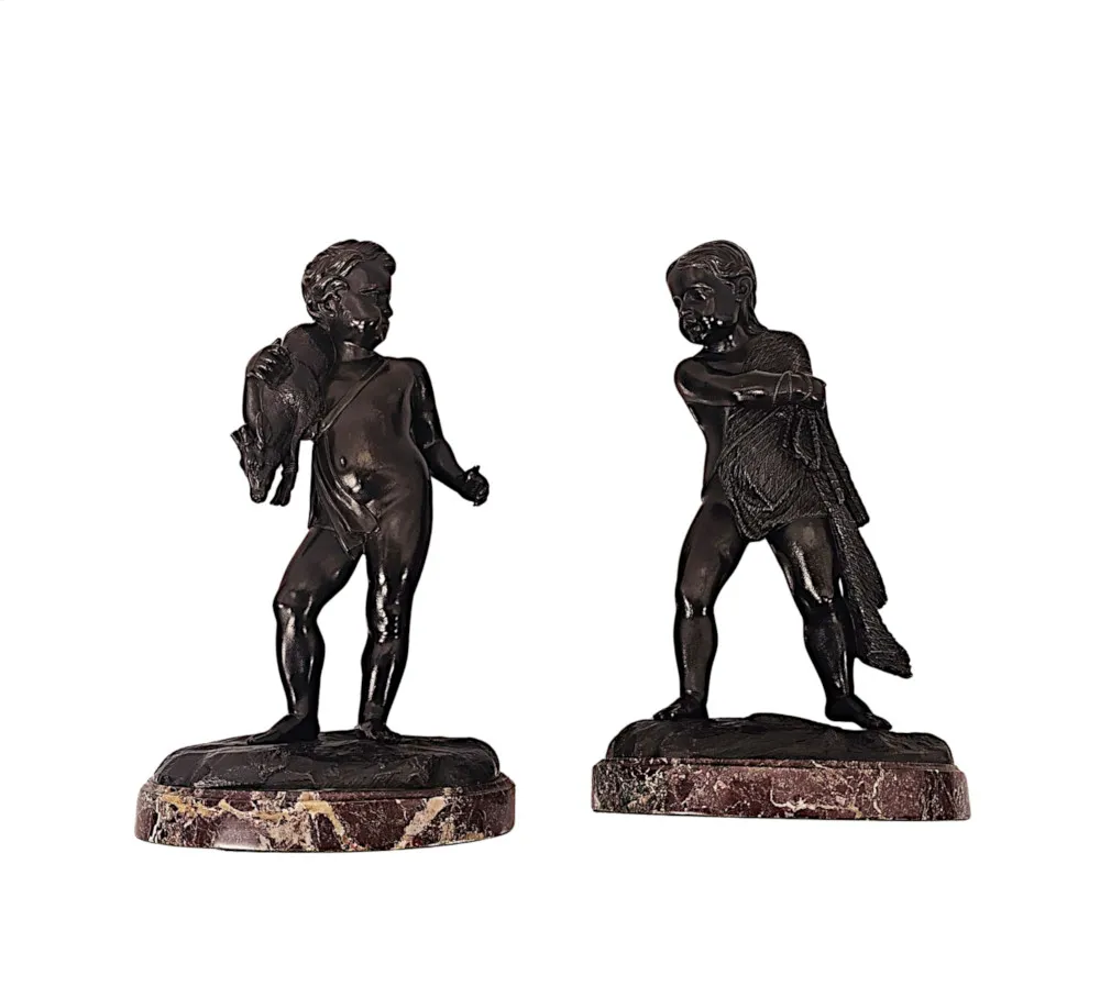 A Fabulous Pair of 19th Century Bronze Figural Sculptures