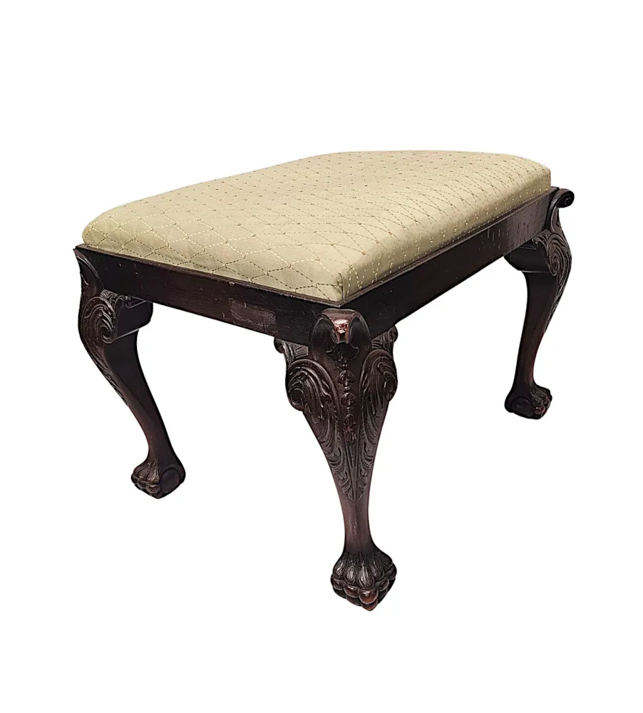 A Fabulous Early 20th Century Stool in the Georgian Irish Style