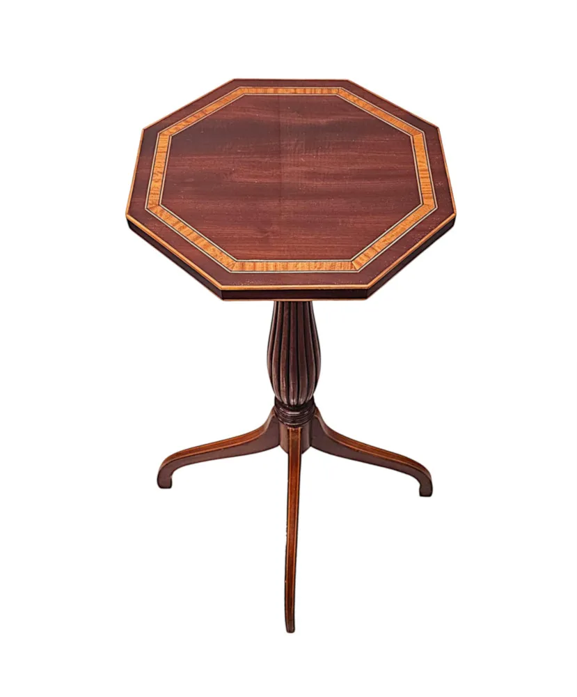 A Very Rare Pair of Edwardian Inlaid Tall Wine Tables