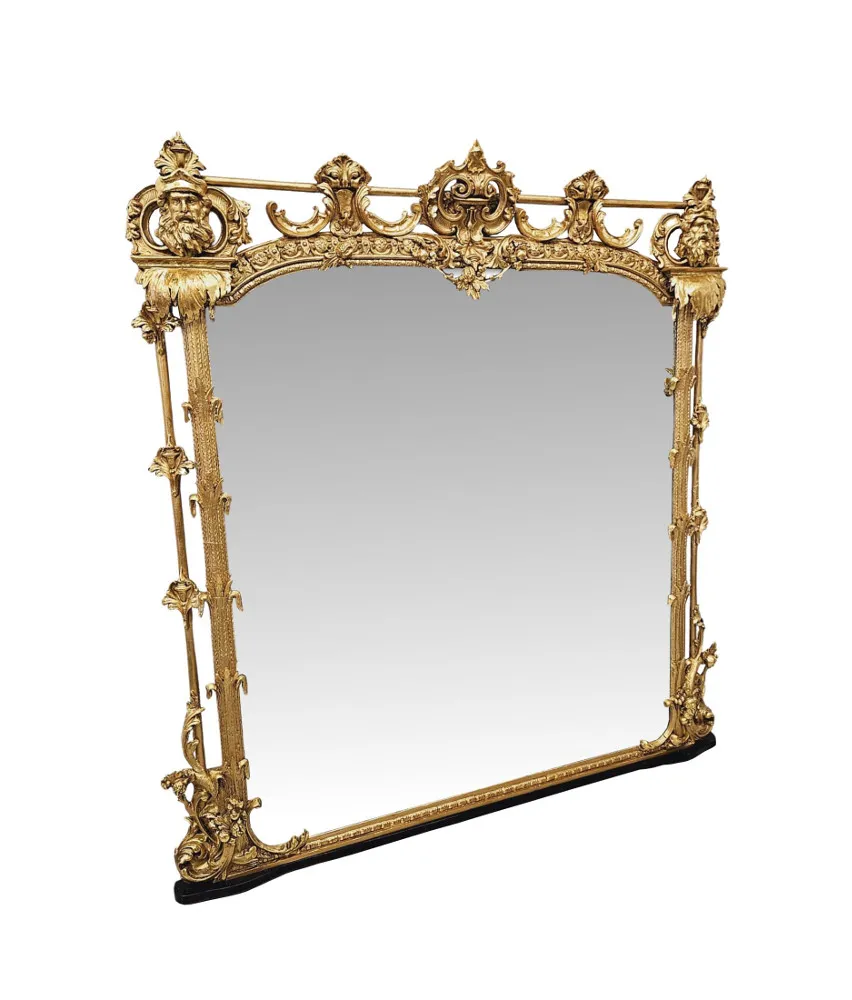A Very Rare Large Size 19th Century Castle or Country House Overmantel Mirror