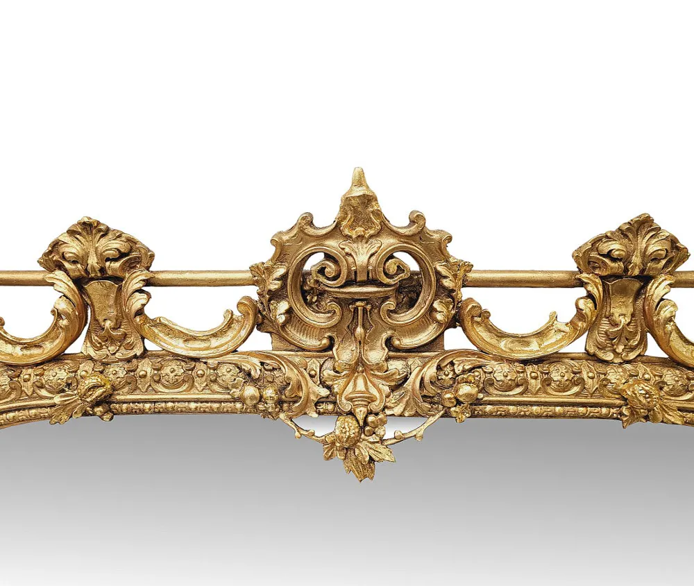 A Very Rare Large Size 19th Century Castle or Country House Overmantel Mirror