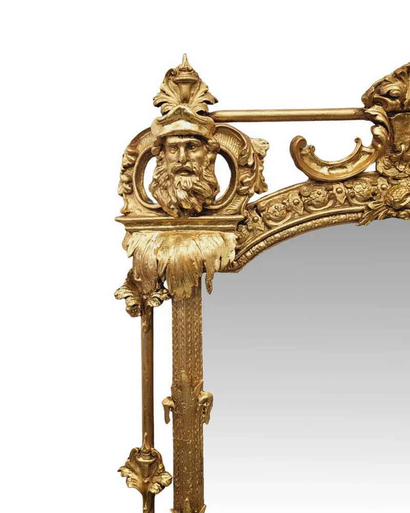 A Very Rare Large Size 19th Century Castle or Country House Overmantel Mirror