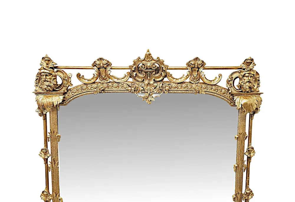 A Very Rare Large Size 19th Century Castle or Country House Overmantel Mirror