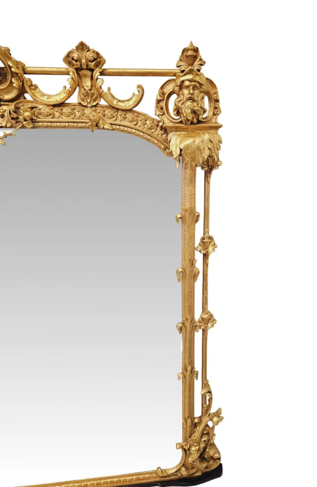 A Very Rare Large Size 19th Century Castle or Country House Overmantel Mirror