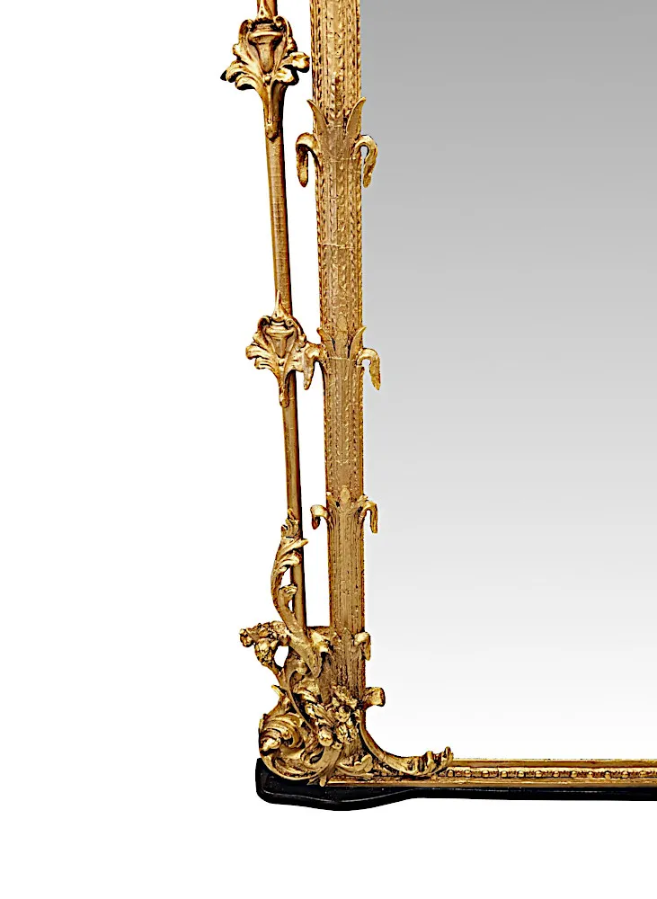 A Very Rare Large Size 19th Century Castle or Country House Overmantel Mirror