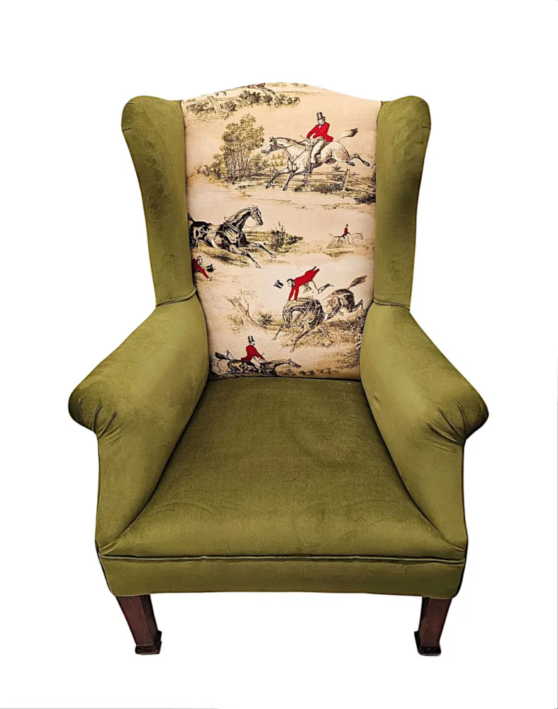 A Very Fine Edwardian Wingback Armchair 