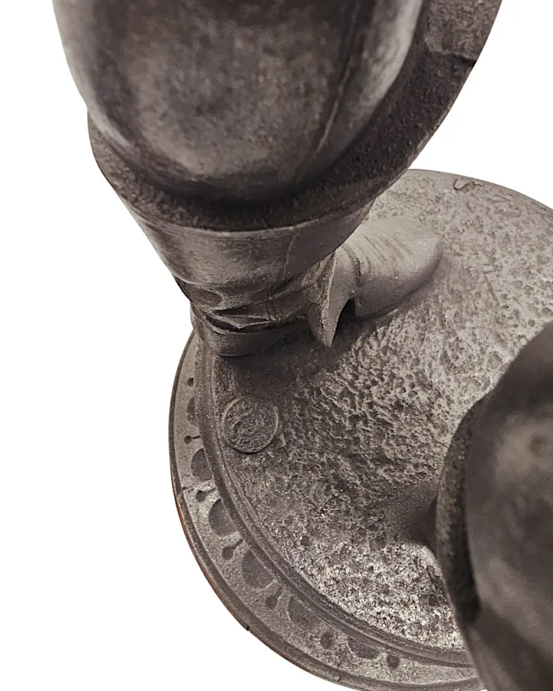A Rare Pair of 19th Century Spelter Figural Cavalier Sculptures 