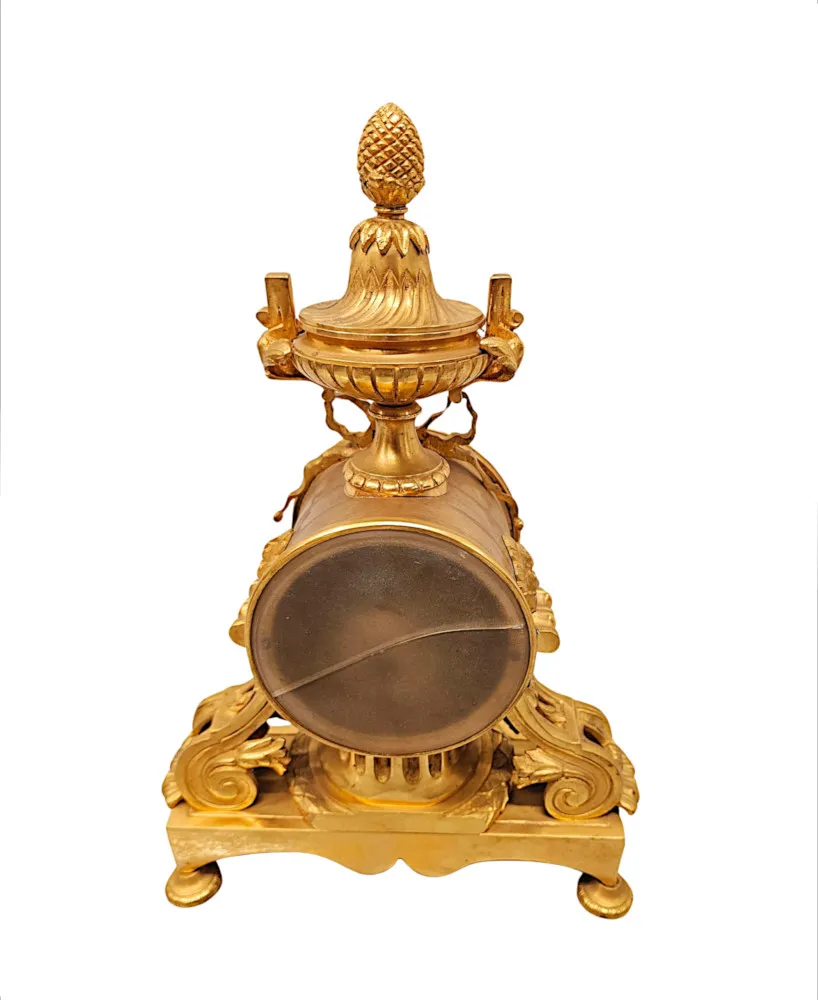 A Stunning 19th Century Gilt Bronze Mantle Clock By Richond of Paris 