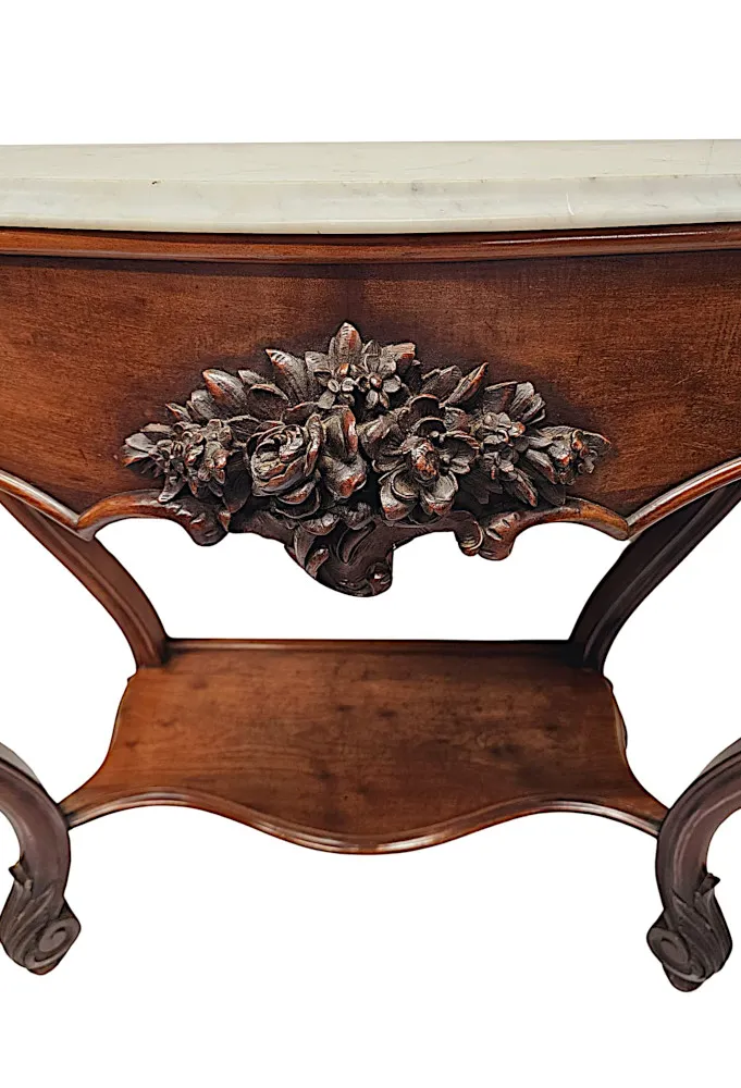 A Fabulous 19th Century Marble Top Console Table
