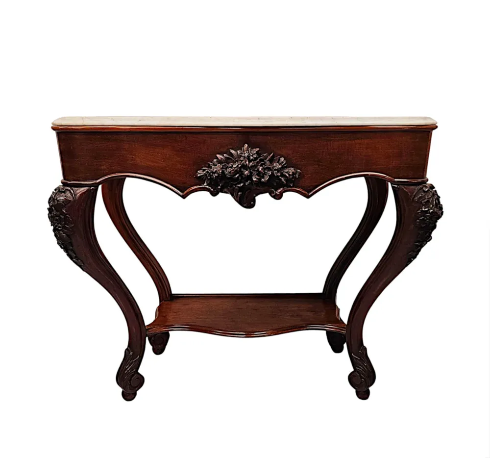 A Fabulous 19th Century Marble Top Console Table