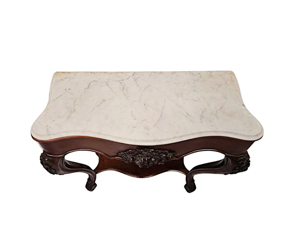 A Fabulous 19th Century Marble Top Console Table