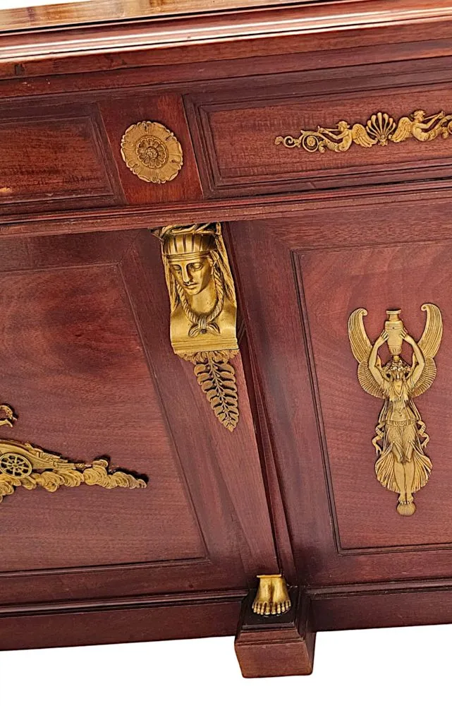 A Fabulous 19th Century French Empire Style Office Desk with Ormolu Mounts by Saddier et Ses Fils Paris
