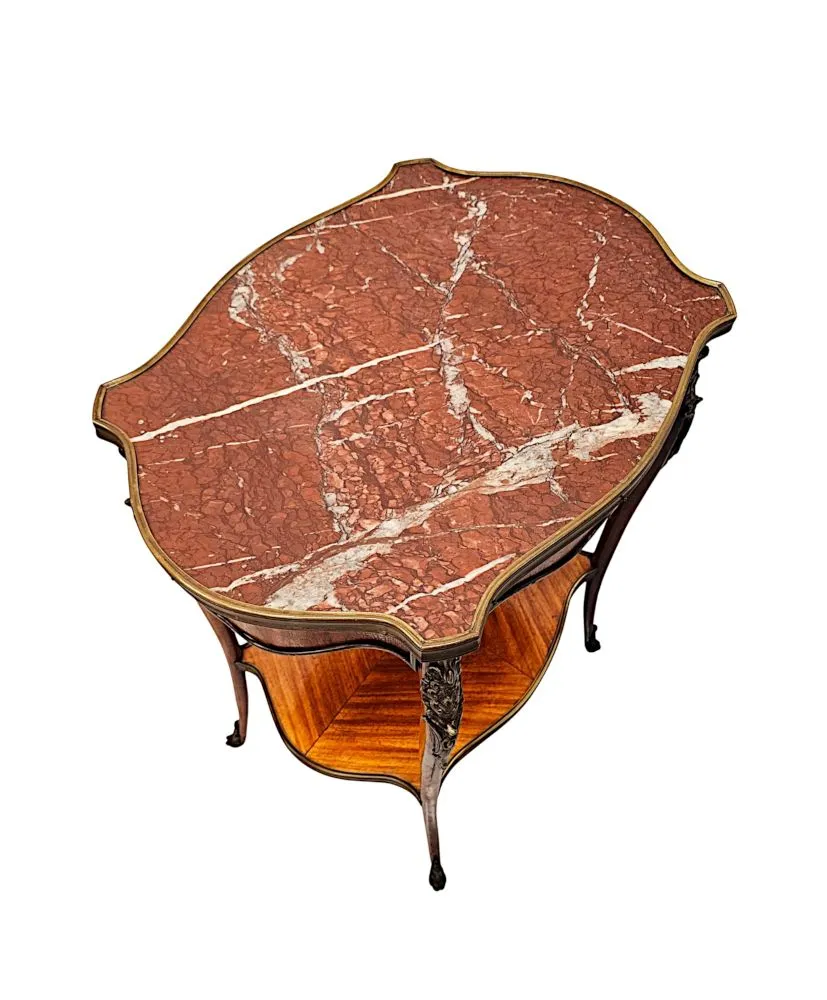 A Fabulous 19th Century Marble Top Occasional or Lamp Table With Ormolu Mounts