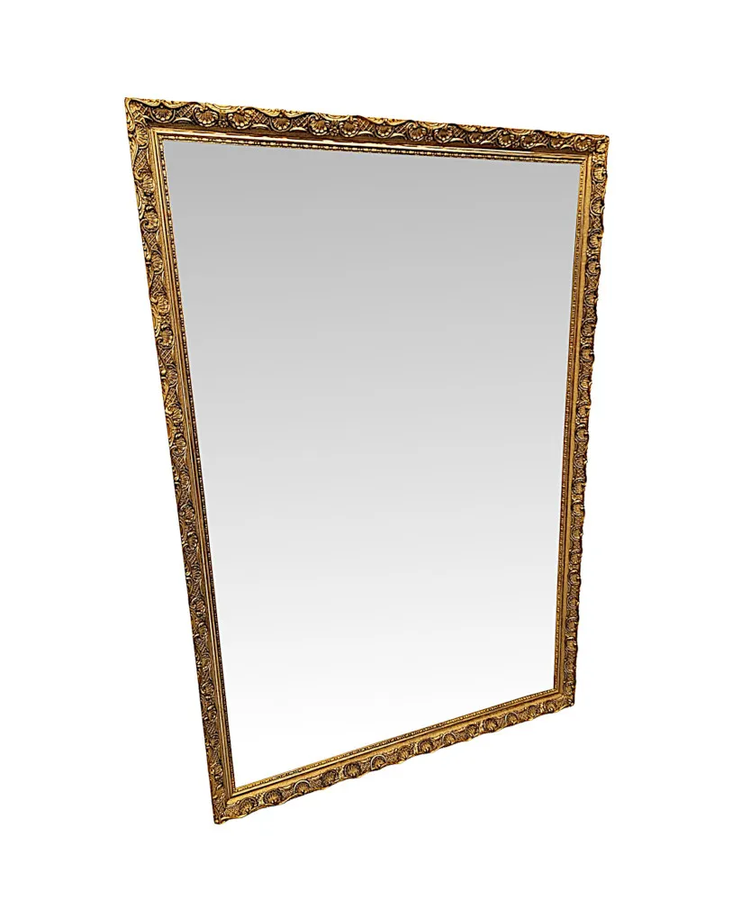  A Stunning Large 19th Century Giltwood Mirror With Shell Detail
