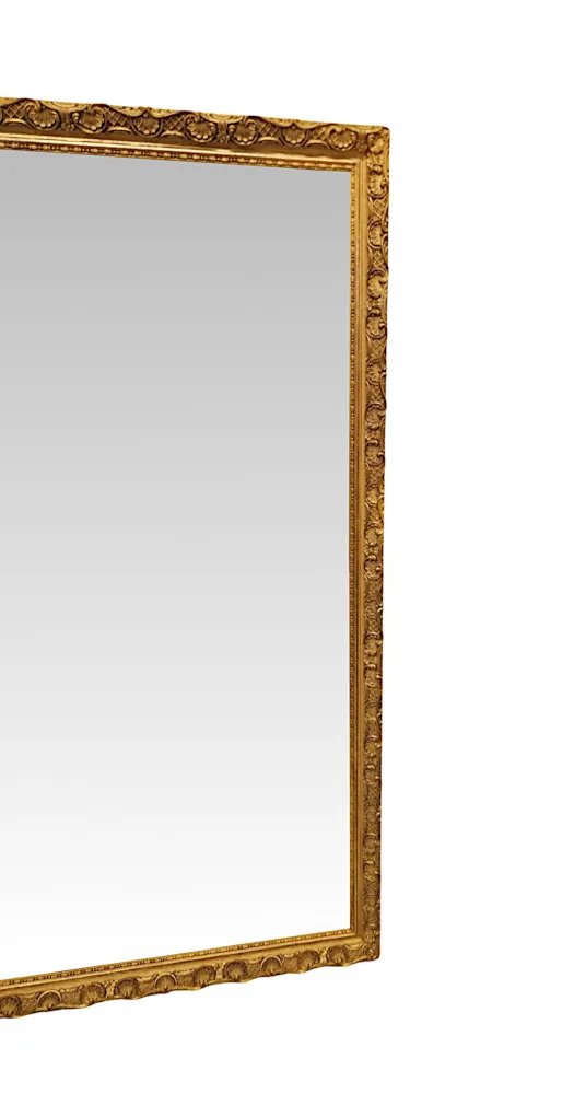  A Stunning Large 19th Century Giltwood Mirror With Shell Detail