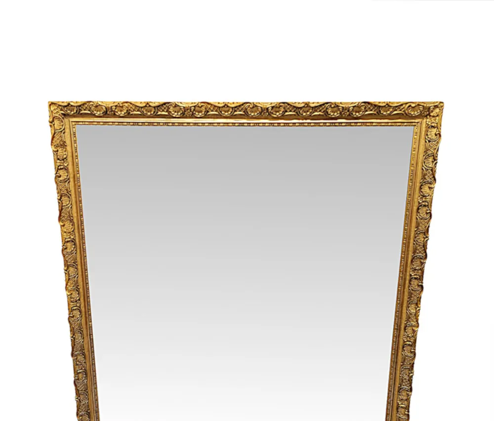  A Stunning Large 19th Century Giltwood Mirror With Shell Detail