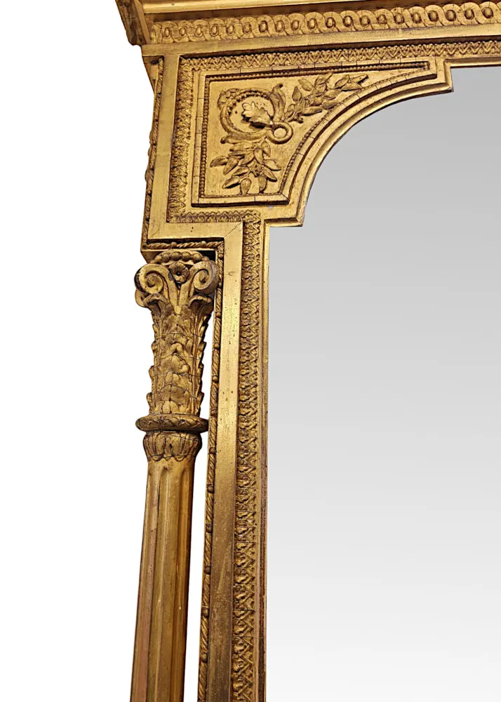  A Very Rare Massive 19th Century Giltwood Country House Overmantel Mirror 