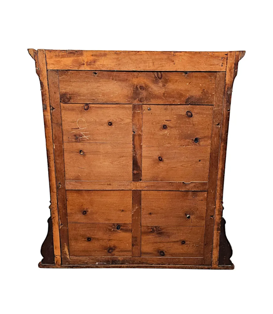 A Lovely Unusual 19th Century Solid Oak Framed Large Size Overmantel Mirror