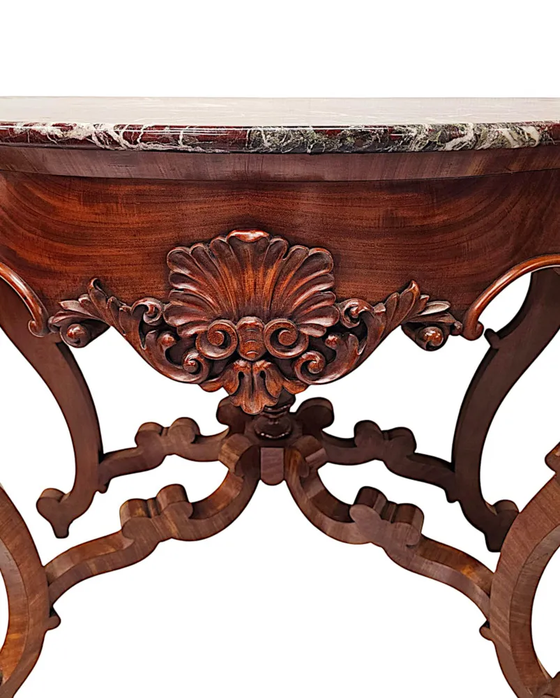 A Very Rare Pair of 19th Century Marble Top Console Tables