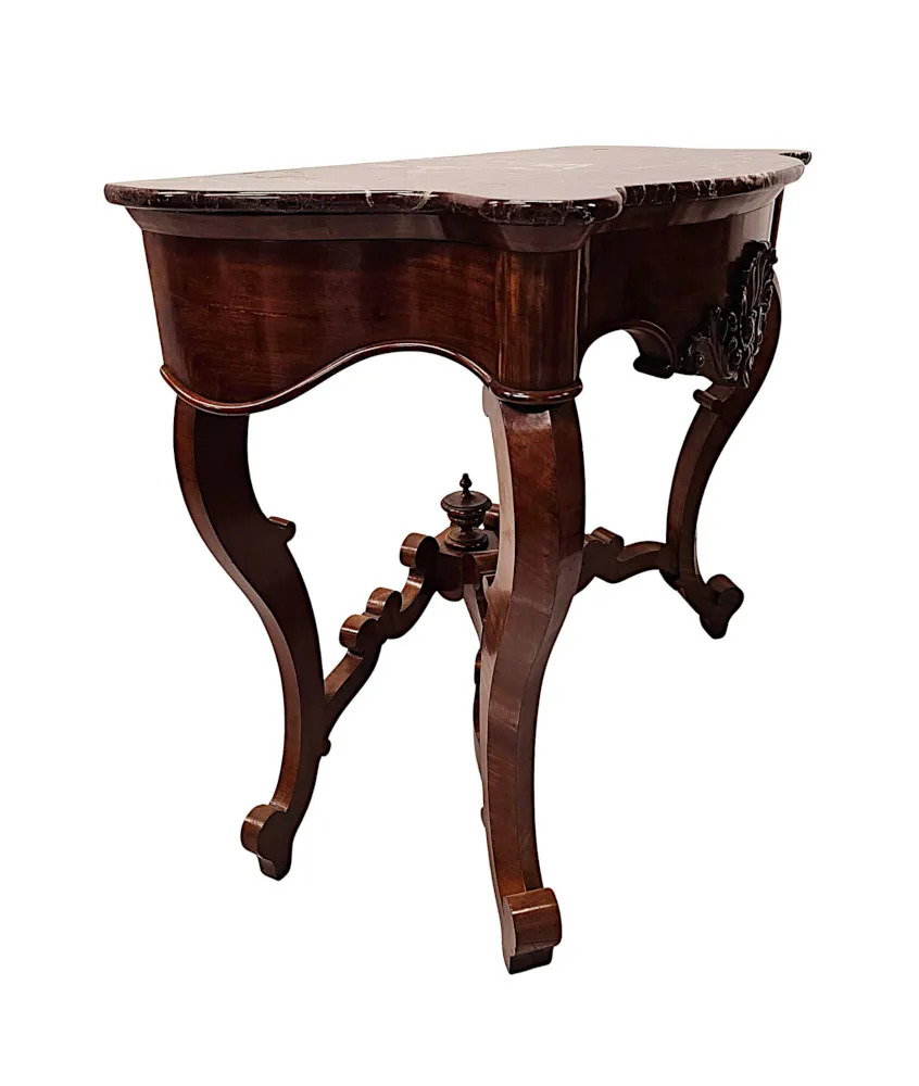 A Very Rare Pair of 19th Century Marble Top Console Tables