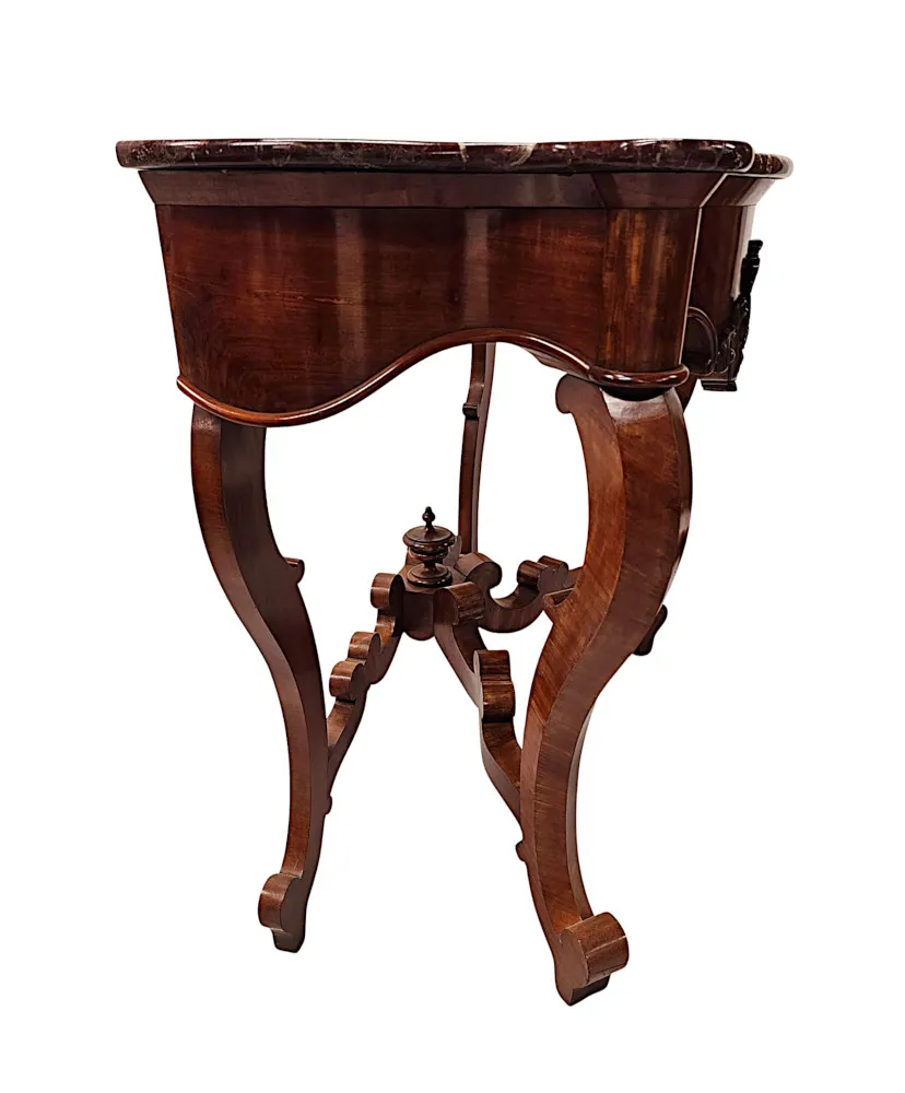 A Very Rare Pair of 19th Century Marble Top Console Tables