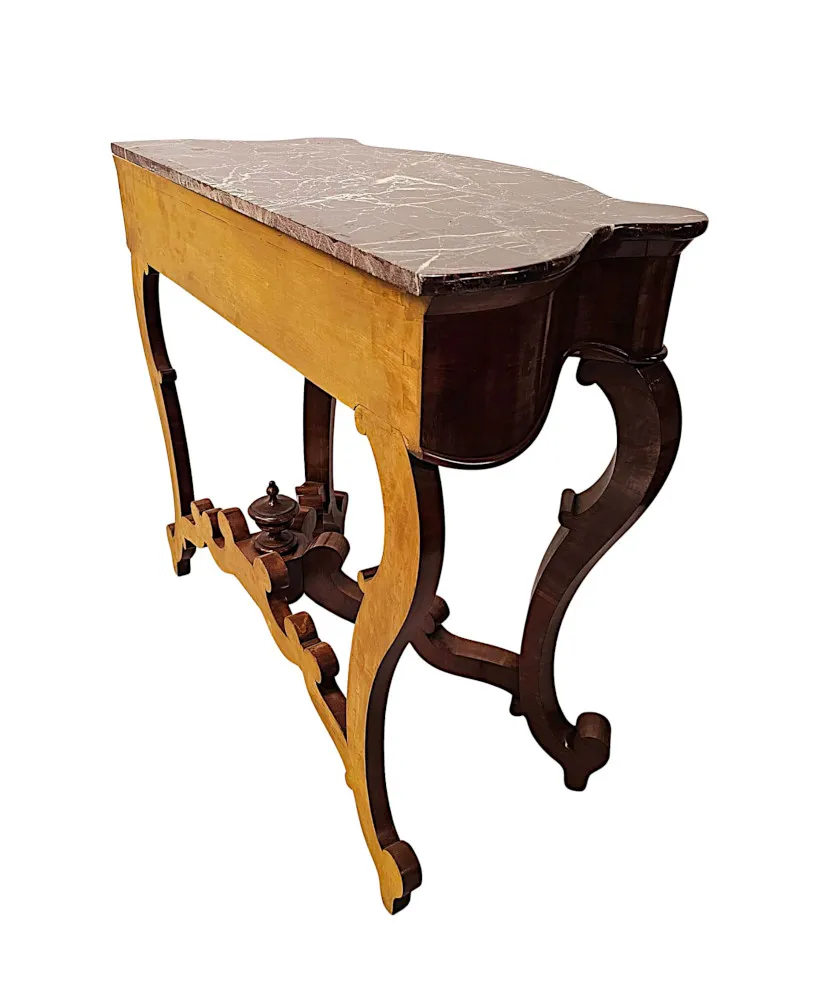 A Very Rare Pair of 19th Century Marble Top Console Tables