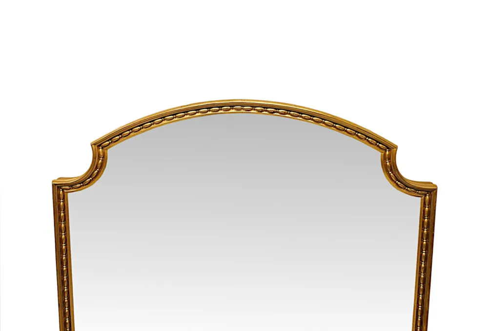 A Fabulous Elegantly Simple Large 19th Century Giltwood Overmantel Mirror